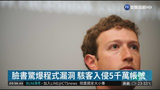 臉書爆程式漏洞 5000萬用戶個資恐洩