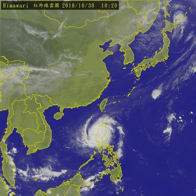 受颱風外圍環流影響，明天的風速持續增強。(氣象局提供)