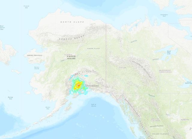 地震影響範圍(翻攝USGS)