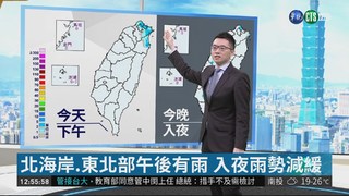 北台灣高溫24℃ 入夜略降至20℃