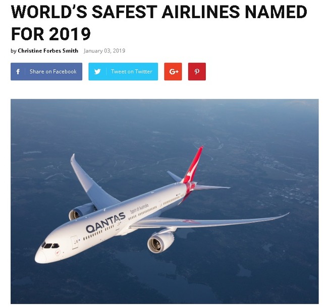 2019全球最安全航空 澳航奪冠、長榮也入榜 | 華視新聞