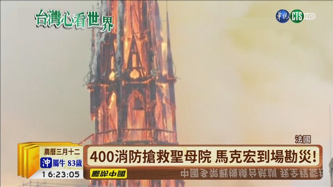 【台語新聞】巴黎聖母院震撼惡火! 搶救保住主建築 | 華視新聞
