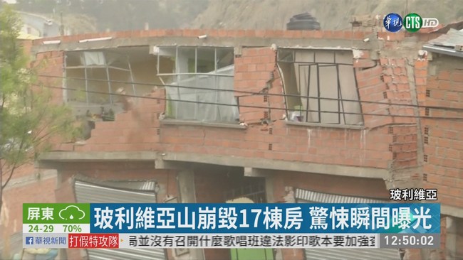 玻利維亞山崩毀17棟房 驚悚瞬間曝光 | 華視新聞