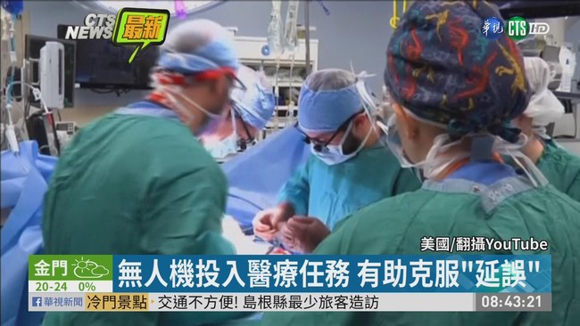 創舉! 無人機成功運送移植"腎臟" | 華視新聞