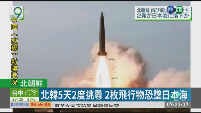 北韓又搗"彈"? 南韓:疑射2枚短程飛彈 | 華視新聞
