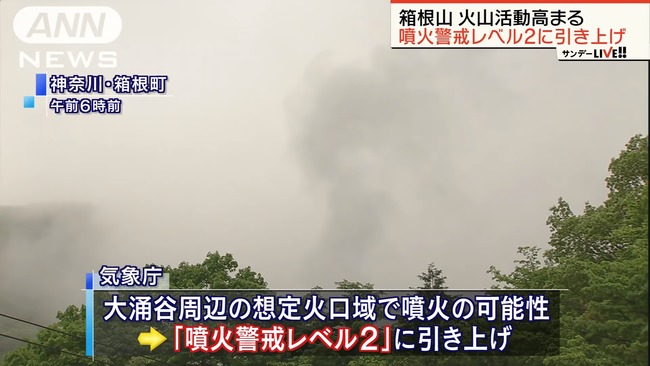 箱根活火山疑小型噴發 氣象廳發布2級警戒封路 | 華視新聞