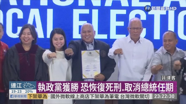 菲律賓期中選舉 杜特蒂陣營獲勝 | 華視新聞