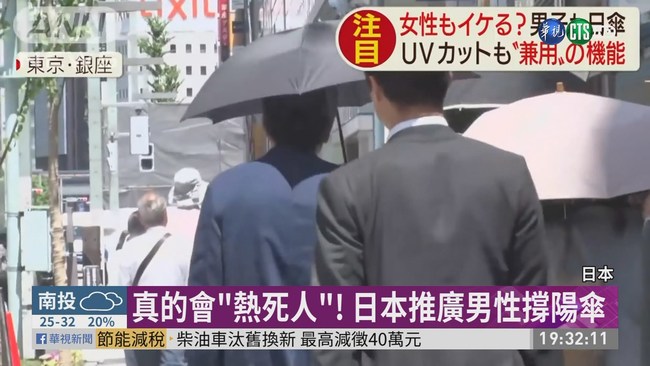 真的會"熱死人"! 日本推廣男性撐陽傘 | 華視新聞