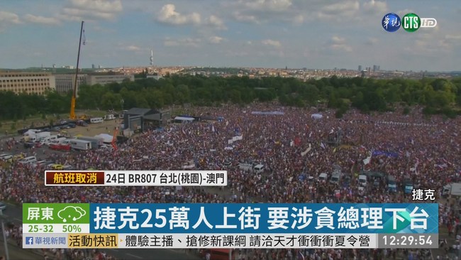 捷克25萬人上街 要涉貪總理下台 | 華視新聞