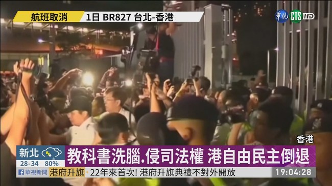 香港主權移交22年 多次發起抗議 | 華視新聞