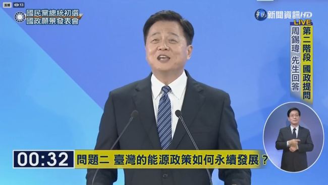 國民黨政見會提問階段 周錫瑋又開嗓高唱〈連心〉 | 華視新聞