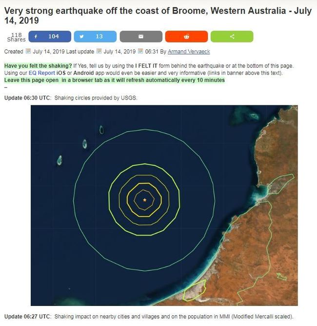 澳洲規模6.6強震 深度僅10公里 | 華視新聞