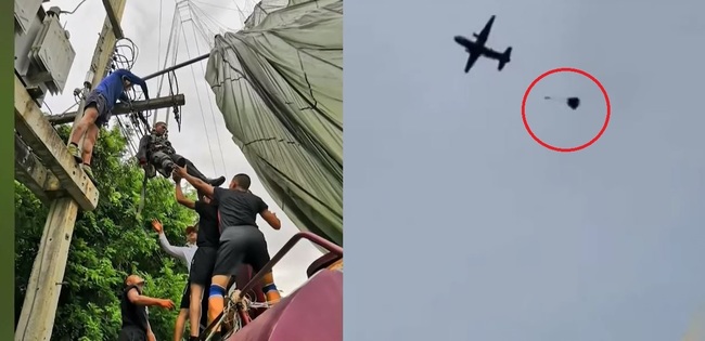 泰國新兵跳傘遇強風 降落慘遭高壓電「燒至焦黑」 | 華視新聞