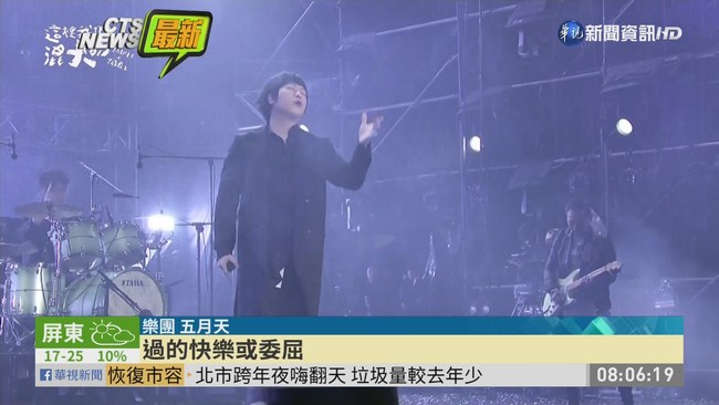 【台語新聞】天團五月天熱力開場 台北跨年嗨翻天 | 華視新聞
