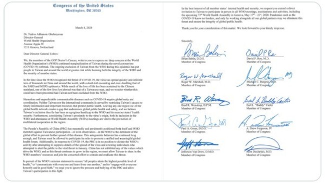 美眾議員聯名致函WHO 要求讓台參與5月WHA | 華視新聞