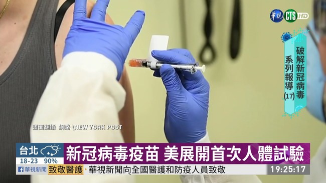 新冠病毒疫苗 美展開首次人體試驗 | 華視新聞