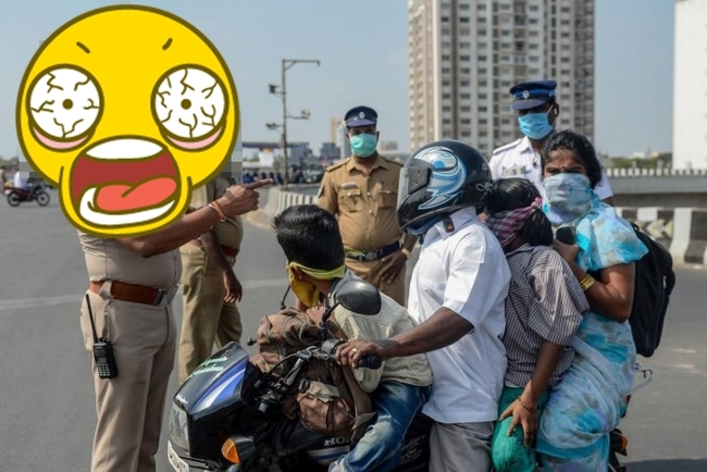印度警察防疫出奇招 「這頭盔」把人全嚇回家 | 華視新聞