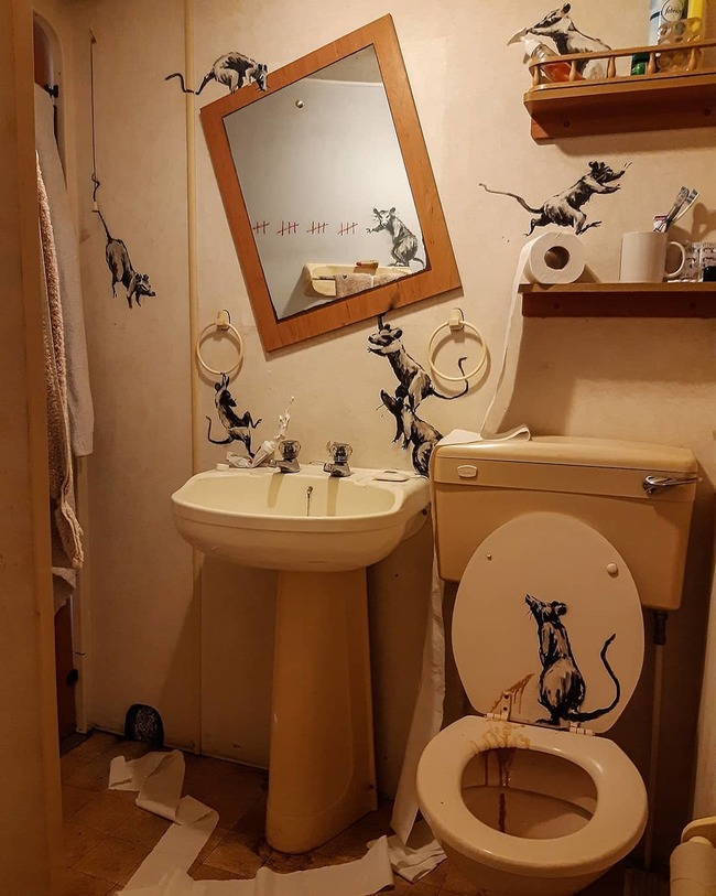 隔離不能上街塗鴉 英藝術家班克西畫在廁所老婆氣瘋 | 華視新聞