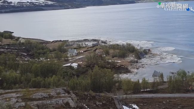 挪威罕見土石流 8棟房屋直沖大海 | 華視新聞