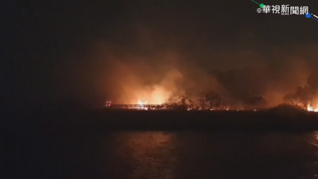 暗夜火! 台南安平漁港周邊樹林陷火海 | 華視新聞