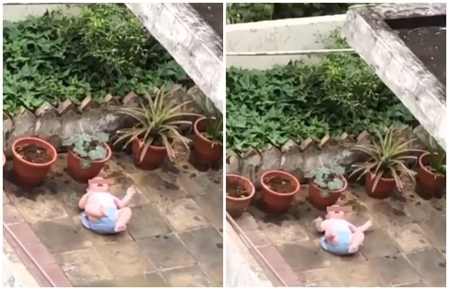 嬰兒被放陽台地上哭鬧無防護 警：爺澆花粗心順手放地板 | 華視新聞