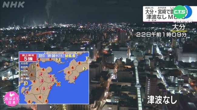 日本九州日向灘6.6強震 幸無釀海嘯! | 華視新聞