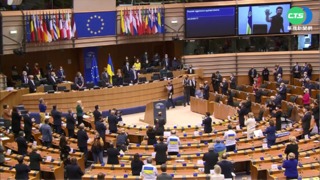 澤倫斯基歐洲議會演說 全場起立鼓掌