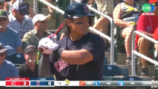 熱身賽首轟出爐! 張育成手感超火燙