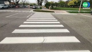 嘉義斑馬線"直通花圃" 行人繞行險挨撞