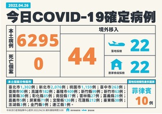 今本土過6千例！單日+6295 境外+44