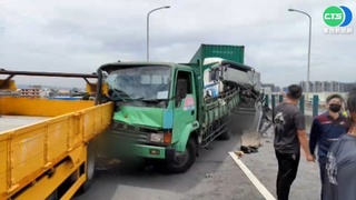 西濱清水段6車追撞 1工程車駕駛送醫不治
