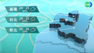 南方雲系北移東臺雨勢大 夜晚清晨西臺局部低雲霧