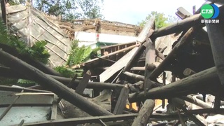 竹縣古屋舊內灣派出所 連日降雨屋頂塌