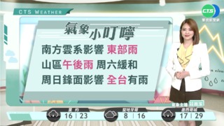 水氣漸緩 花東及恆春半島仍有局部短降雨