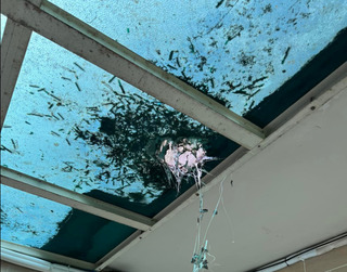 惡鄰！長期亂丟菸蒂燒破樓下採光罩 網友驚：好危險