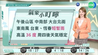 多雲到晴高溫炎熱 午後雷陣雨機率高
