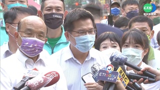 吃麵線為林佳龍助陣 蘇貞昌讚"有交通專才"