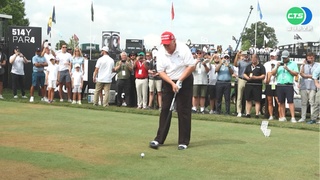 LIV高球聯盟美國賽事 前總統川普現身支持