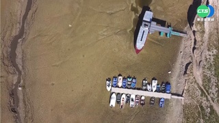 法國高溫乾旱 杜河乾涸船"擱淺"害觀光