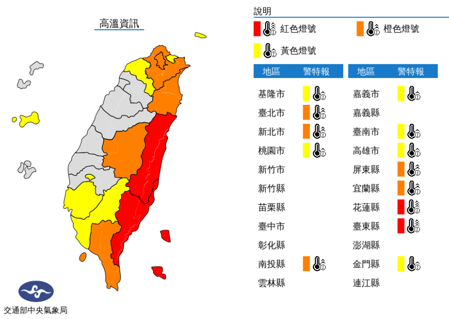 高溫資訊／氣象局提供