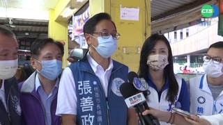 張善政同安市場掃街 趕行程!公務車擦撞