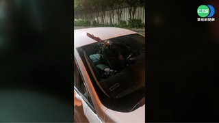 國道"血滴子"! 天外飛來鐵條 直插擋風玻璃