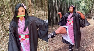 健美網紅扮禰豆子 驚人肌肉量網嚇傻：這第一季就完結