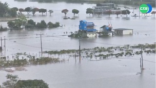 疑防水閘門未關 蘭陽溪暴漲淹七賢村.宜蘭市