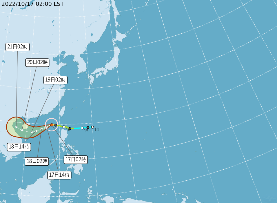 颱風路徑／氣象局提供