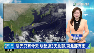 陽光只有今天 明起連3天北部、東北部有雨