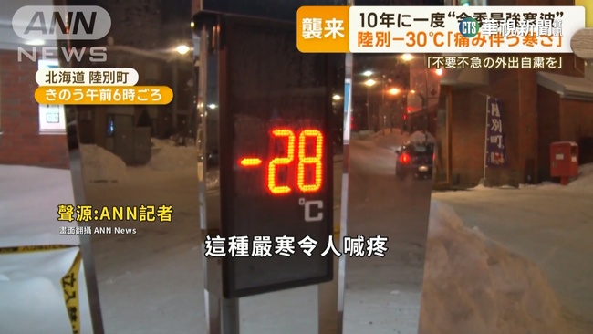 日本「10年一遇寒流」發威　北海道冷探-30度 | 華視新聞