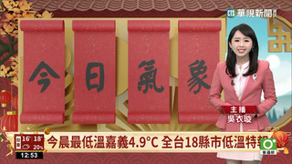 今晨最低溫嘉義4.9°C 全台18縣市低溫特報