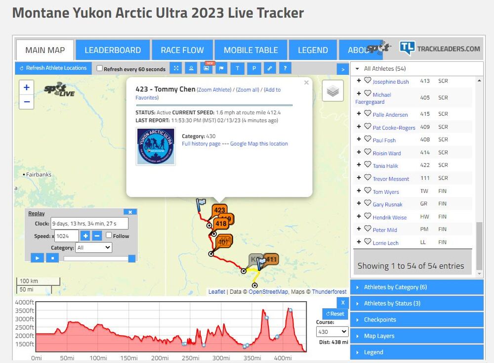 圖/Montane Yukon Arctic Ultra 2023 Live Tracker