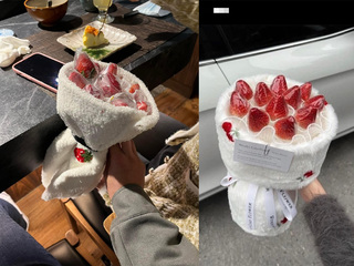 驚喜變驚嚇！情人節1600元花束變「抹布包草莓」賣家回：不覺得有問題